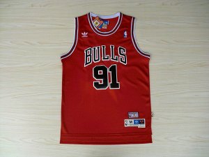 Maillot De Basket Chicago Bulls Dennis Rodman 91 Eyed Engrener Fan Version Rouge